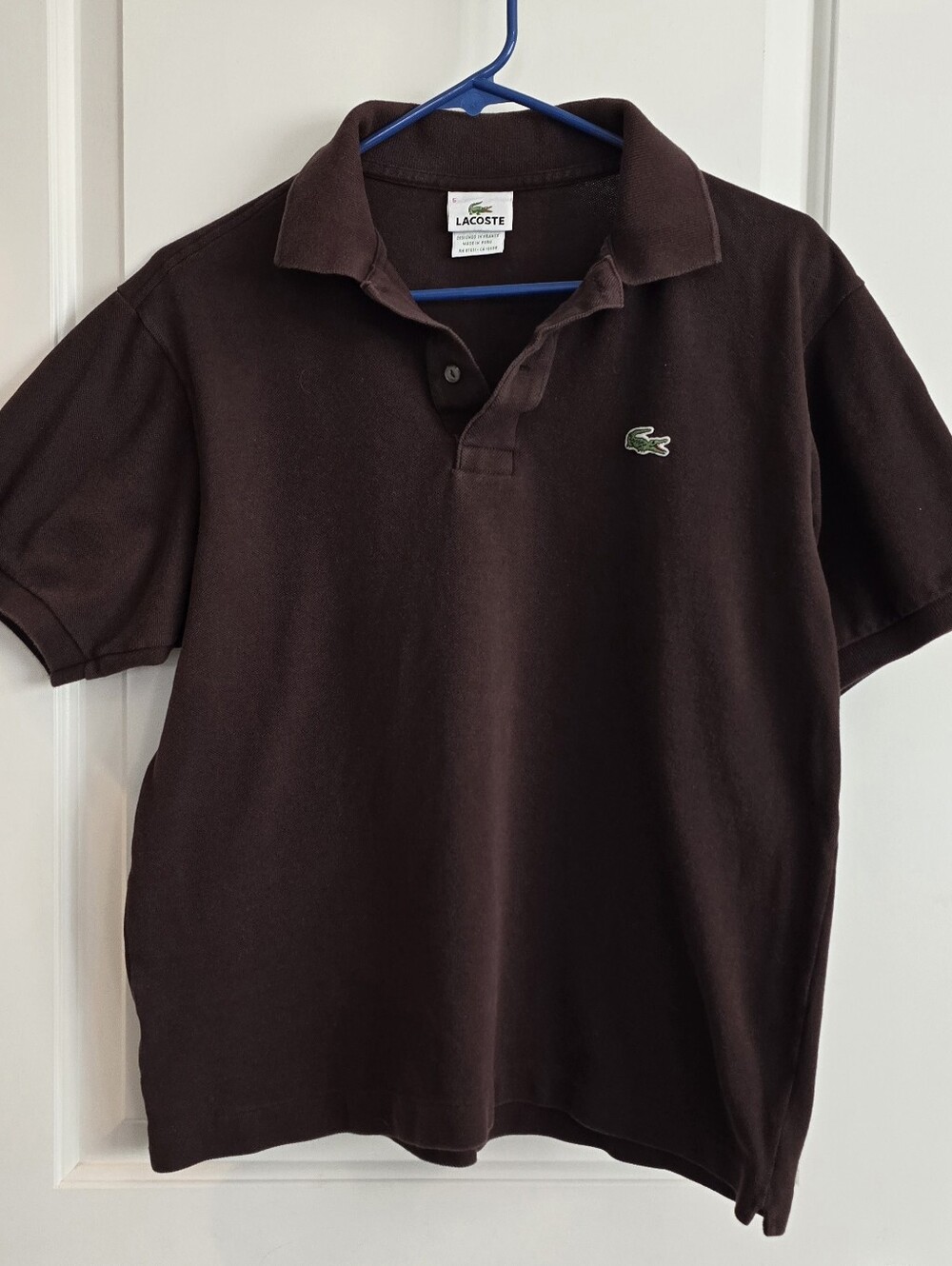 Lacoste Men's Brown Polo with Green Crocodile Logo - Picture 1 of 4